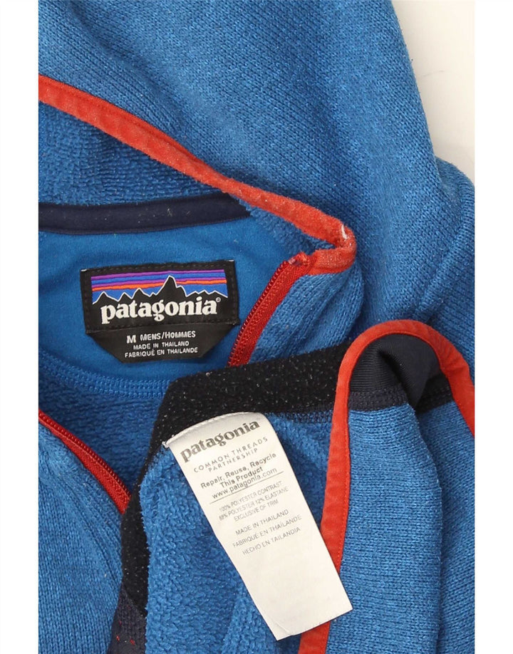 Ανδρικό πουλόβερ με κουκούλα με φερμουάρ Patagonia, μεσαίο μπλε χρώμα, πολυεστέρας