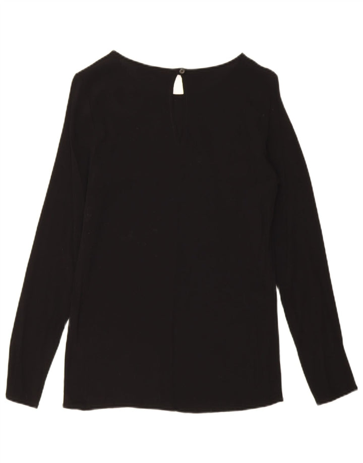 Trussardi Jeans Γυναικεία μακρυμάνικη μπλούζα Top IT 42 μεσαία μαύρη βισκόζη