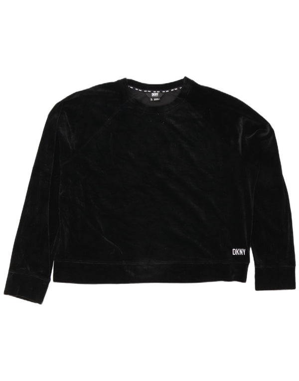 Γυναικεία βελούδινη φούτερ Dkny Crop Jumper UK 18 XL Μαύρο Πολυεστέρας