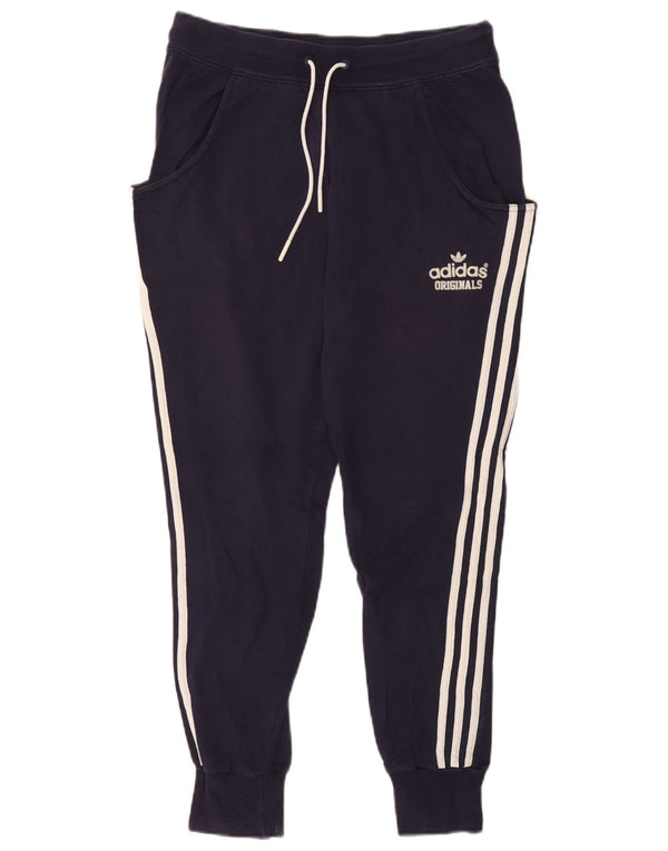 Γυναικεία αθλητική φόρμα Adidas Παντελόνι Joggers UK 10 Small Navy Blue Cotton