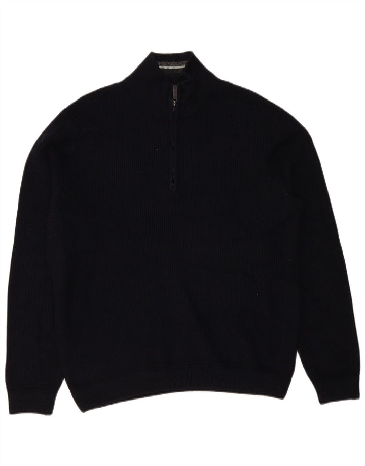 Ανδρικό πουλόβερ με φερμουάρ Ted Baker, μέγεθος 5 XL, μπλε πολυεστέρας