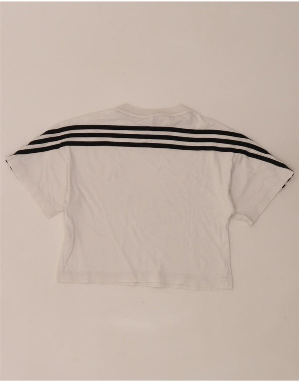 Adidas Girls Crop T-Shirt Top 7-8 Years Λευκό