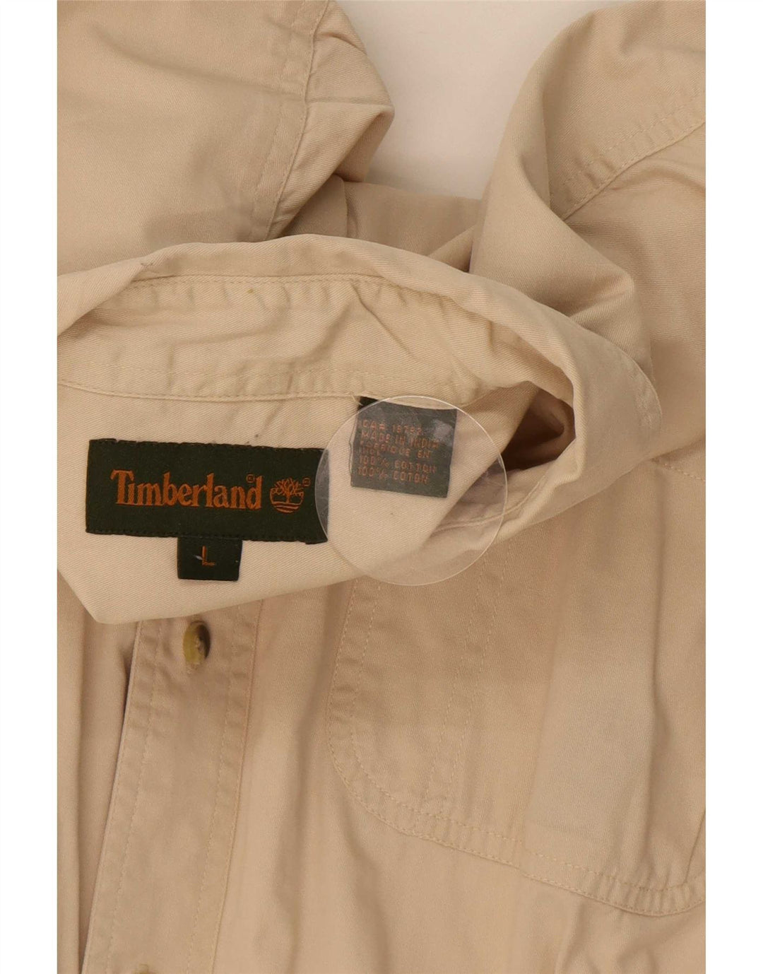 Ανδρικό πουκάμισο Timberland μεγάλο μπεζ βαμβακερό