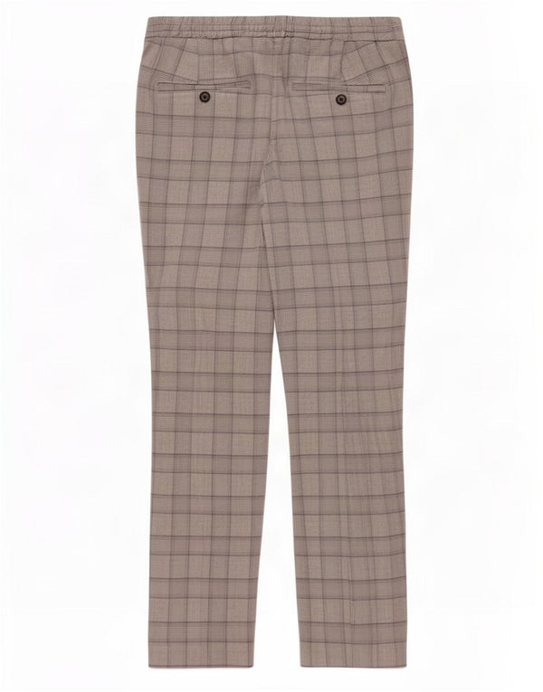 Zara Mens Slim Chino Trousers Medium W31 L28 Grey Houndstooth