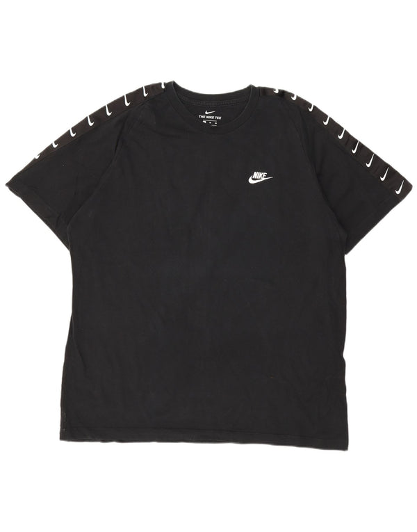 NIKE Mens Graphic T-Shirt Top XL Black Cotton