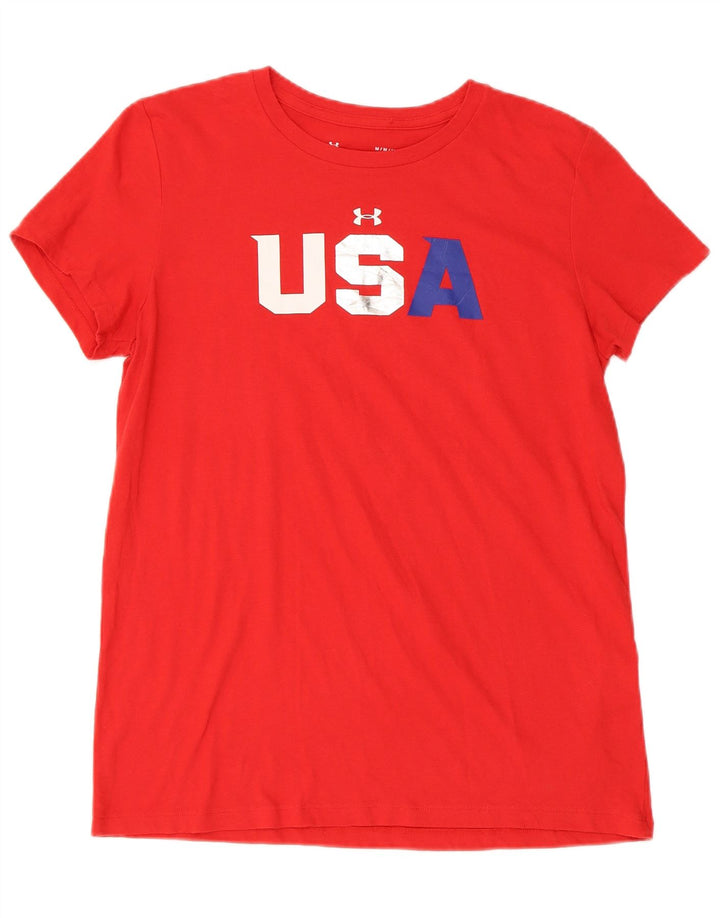 Under Armour Ανδρικό T-Shirt κανονικό γραφικό, μεσαίο κόκκινο βαμβακερό