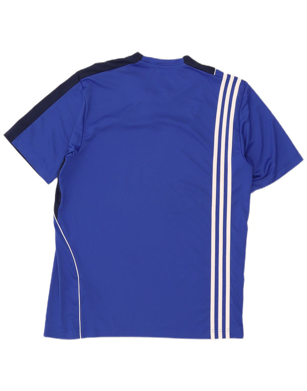 Ανδρικό γραφικό T-shirt Adidas Climalite Top UK 42/44 Large Blue Colourblock