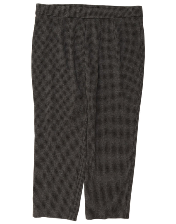 Marks & Spencer Γυναικείο Cropped Παντελόνι UK 18 XL W36 L26 Grey Houndstooth