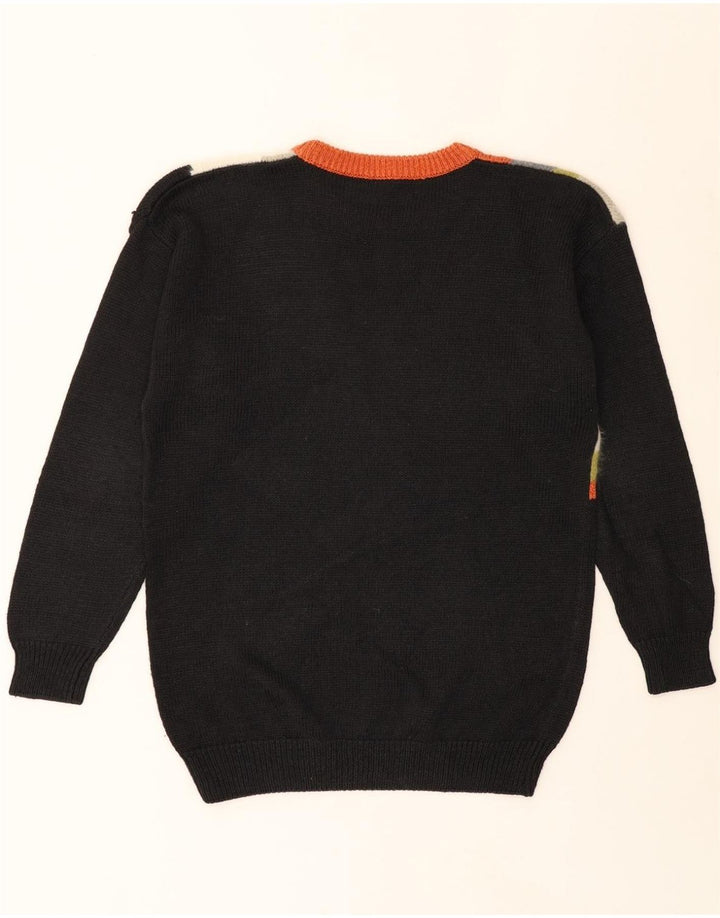 VINTAGE Womens Crew Neck Jumper Sweater UK 14 Medium Black Classic Vintage Vintage and Second-Hand Vintage from Messina Hembry 
