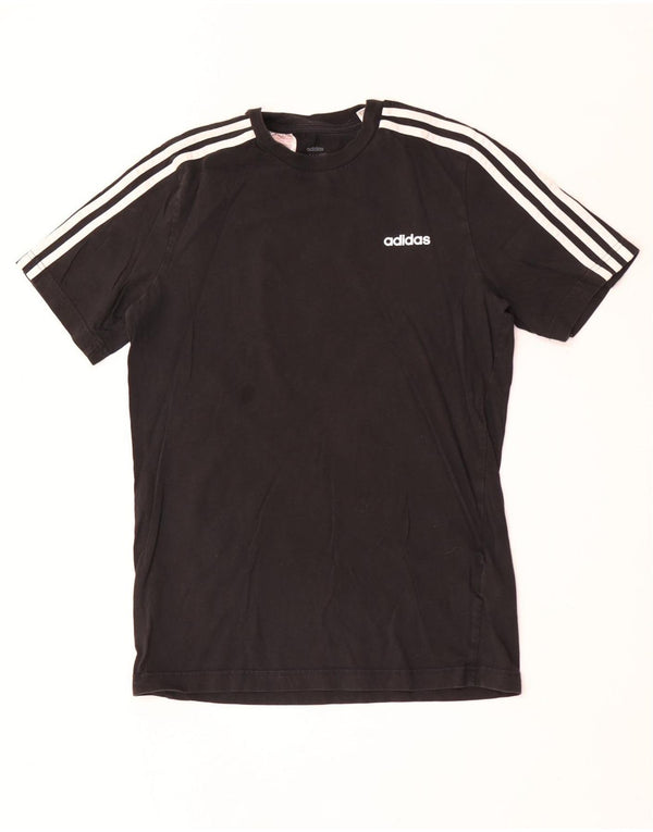 Adidas Boys T-Shirt Top 15-16 ετών Μαύρο βαμβακερό