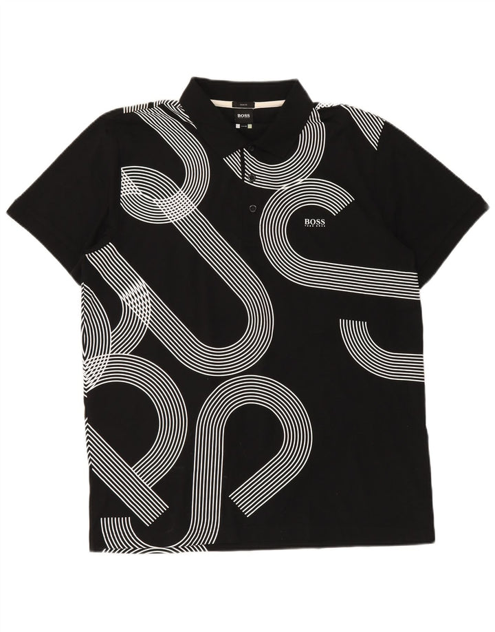 Ανδρικό πουκάμισο HUGO BOSS Graphic Slim Fit Polo 2XL Μαύρο βαμβακερό