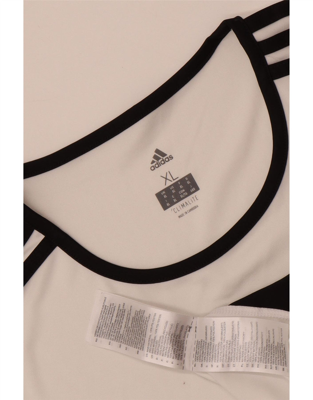 Ανδρικό T-Shirt Climalite ADIDAS Top XL Λευκό Πολυεστέρας
