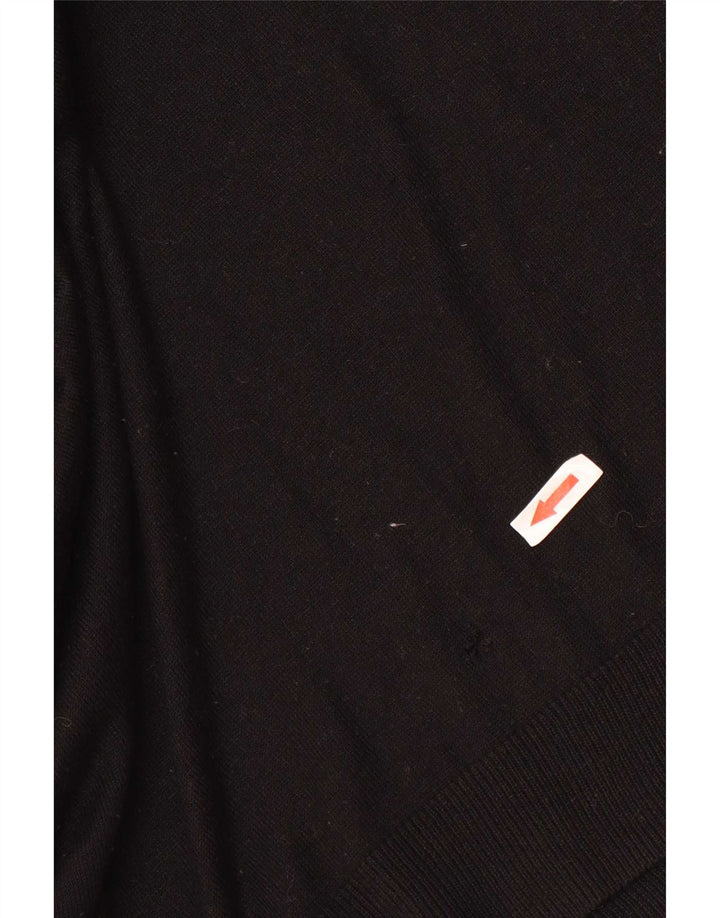 Basic γυναικείο πουλόβερ με ρολό λαιμόκοψη UK 10 Small Black Acrylic