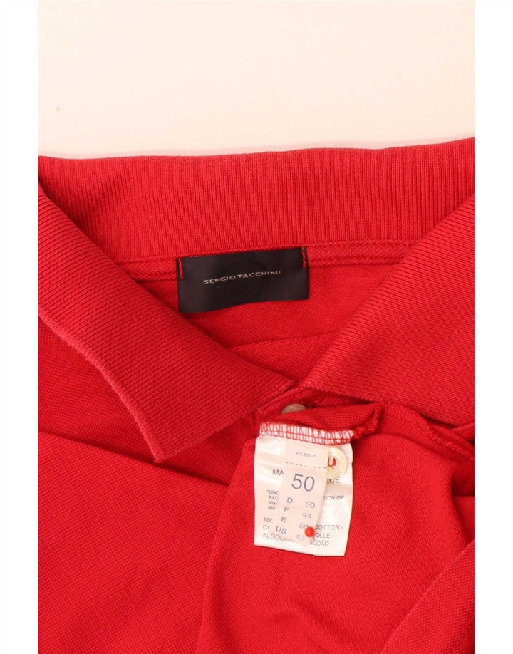 Sergio Tacchini ανδρικό μπλουζάκι πόλο κανονικής εφαρμογής IT 50 μεσαίο κόκκινο βαμβακερό
