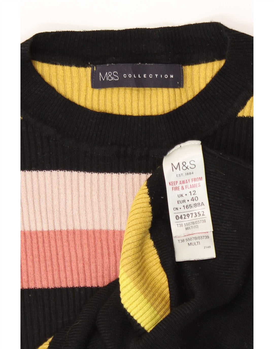 Marks & Spencer Γυναικείο πουλόβερ με λαιμόκοψη UK 12 μεσαίο πολύχρωμο