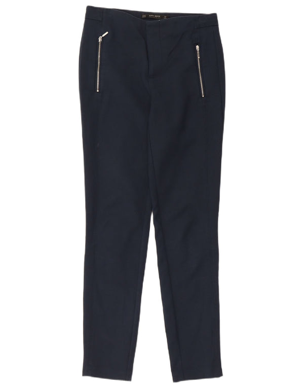 Zara Γυναικείο Skinny Παντελόνι XS Navy Blue Cotton