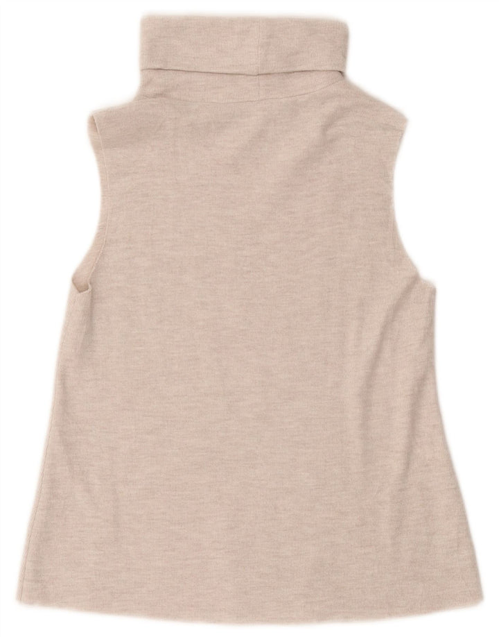 Zara Γυναικεία αμάνικη μπλούζα με ρολό τοπ UK 10 Small White