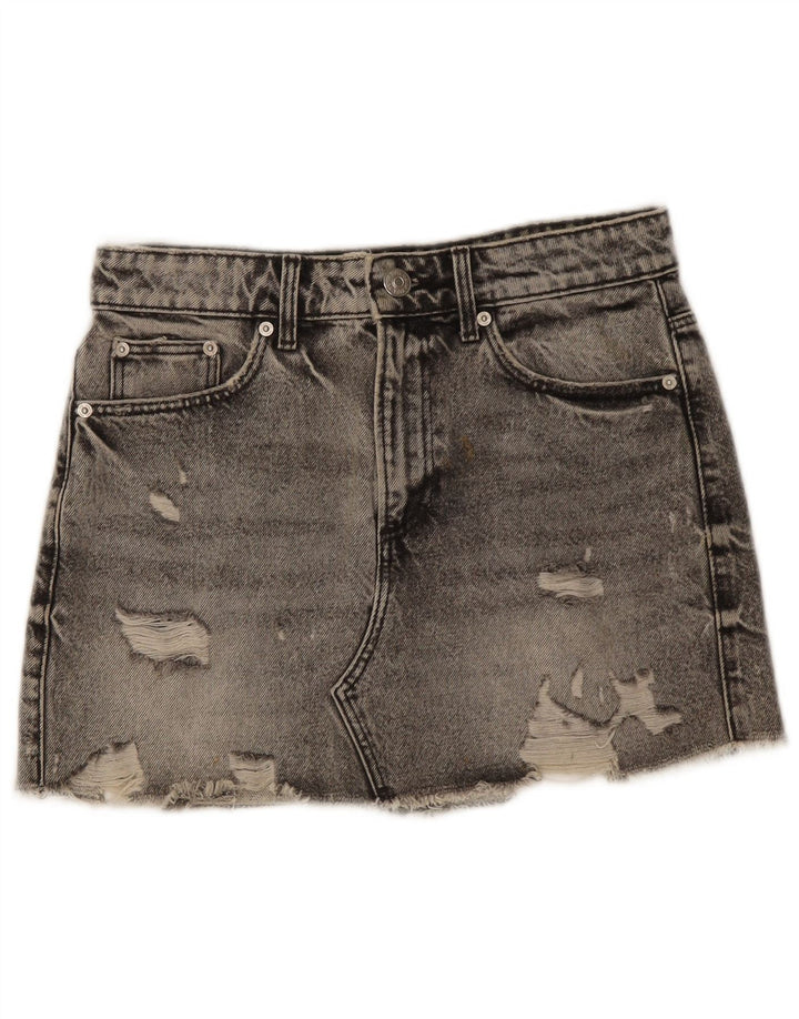 Zara Γυναικεία τζιν φούστα Distressed Small W26 Grey