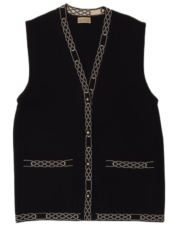 Devernois Paris Γυναικεία ζακέτα UK 16 Large Navy Blue Geometric