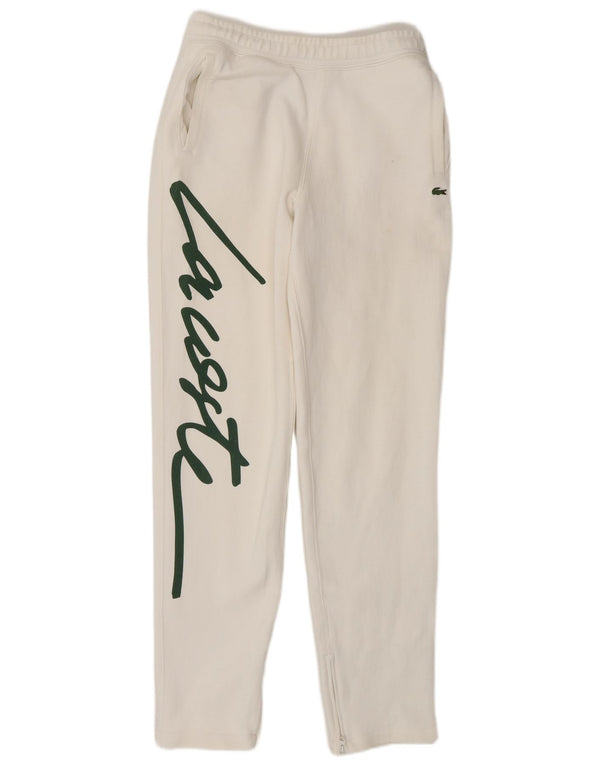 Ανδρική αθλητική φόρμα Lacoste Graphic Παντελόνι XS Λευκό βαμβακερό