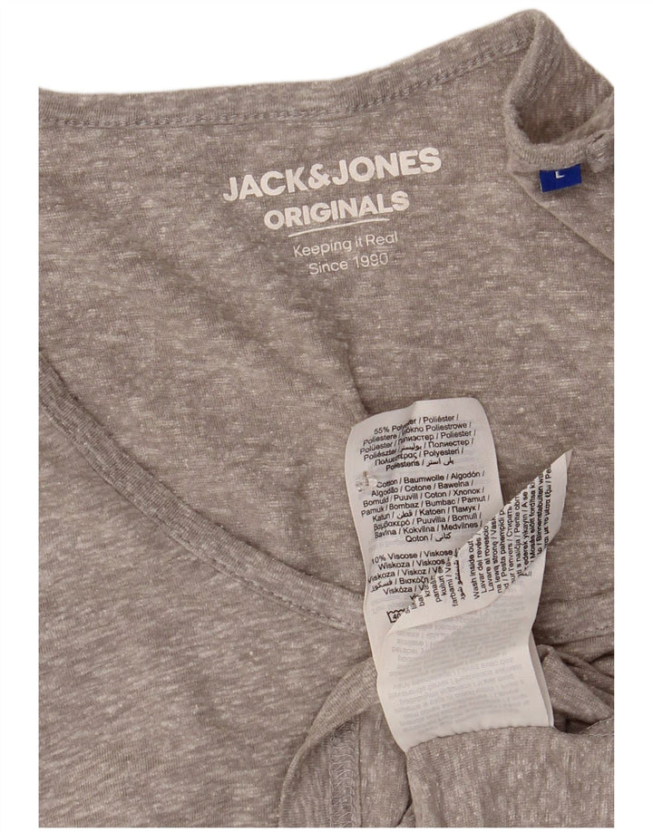 Jack & Jones Ανδρικό T-Shirt Top Large Grey Flecked Polyester