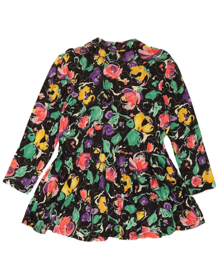 VINTAGE Γυναικείο Blazer Jacket UK 12 Medium Πολύχρωμο Floral
