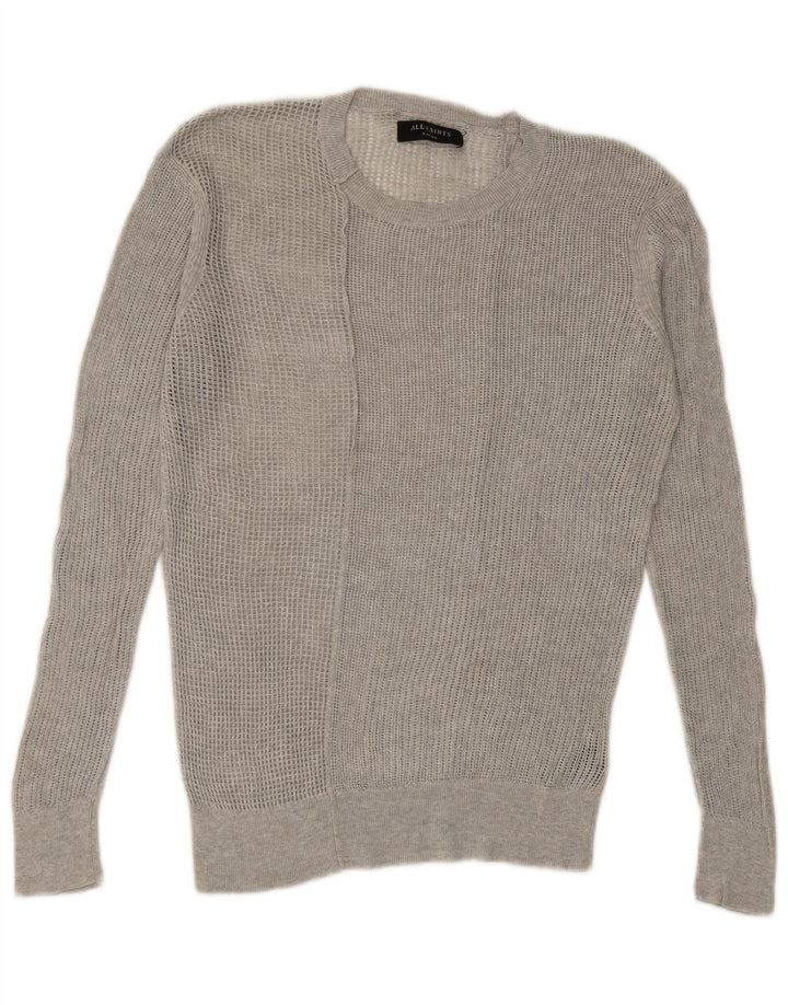Πουλόβερ ALL SAINTS Ανδρικό See Through Crew Neck Jumper XS Γκρι βαμβακερό