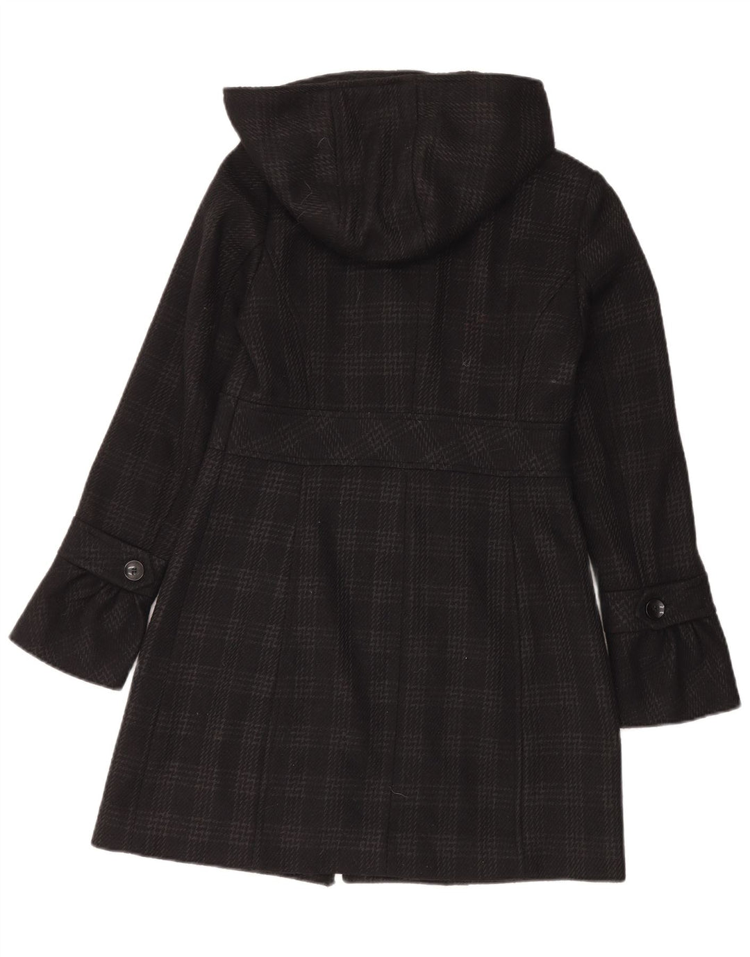 Γυναικείο παλτό Esprit με κουκούλα UK 10 Small Black Houndstooth Polyester