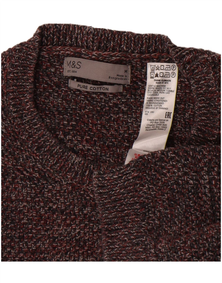 Marks & Spencer Ανδρικό πουλόβερ με λαιμόκοψη με λαιμόκοψη μεσαίου καφέ