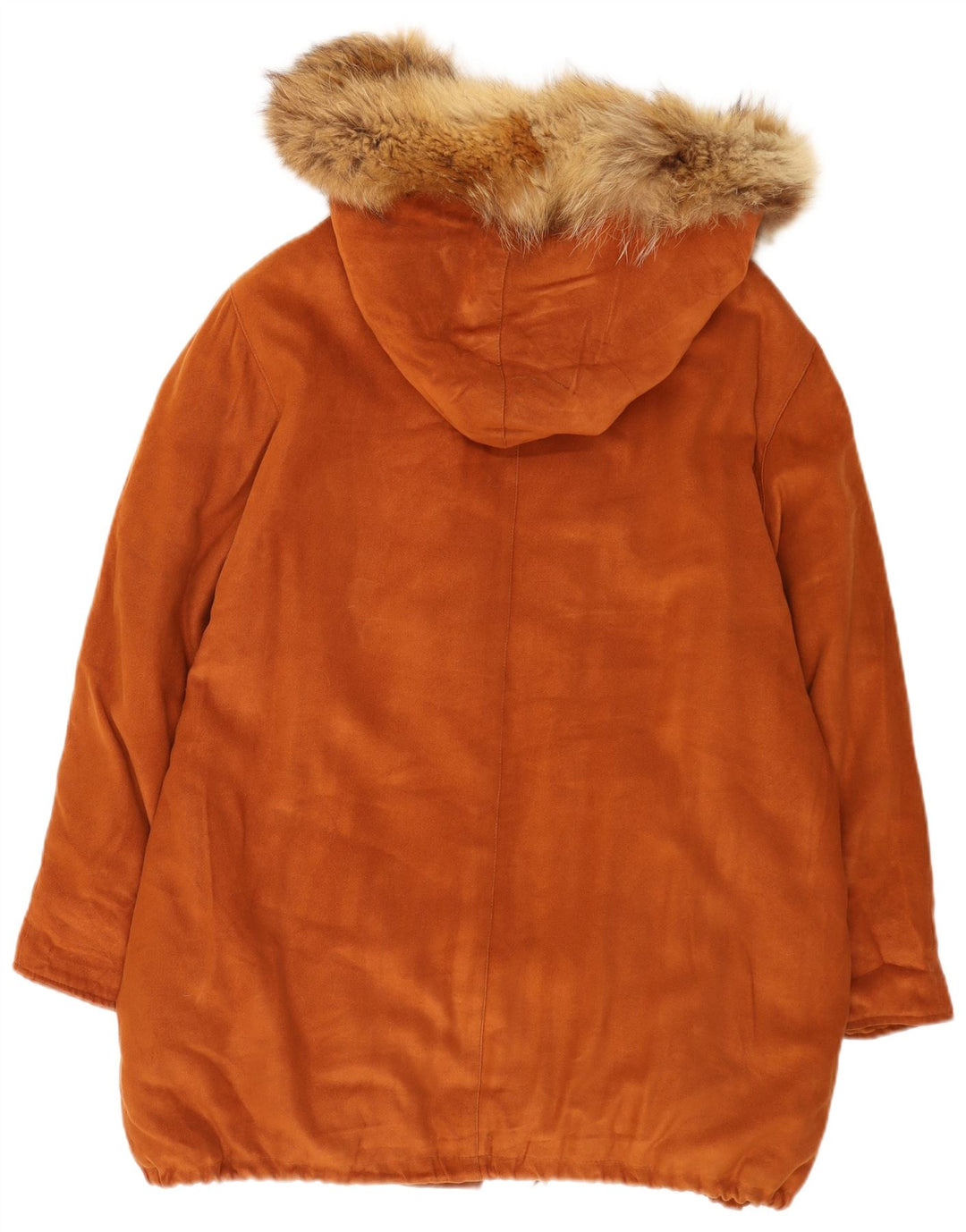 Vintage γυναικείο παλτό με κουκούλα Duffle UK 14 Μεσαίο Καφέ