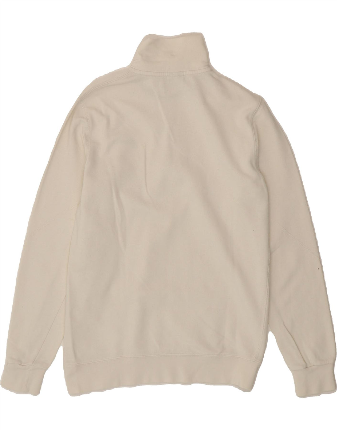 ASICS Womens Zip Neck Sweatshirt Jumper UK 10 Small White Cotton Vintage Asics and Second-Hand Asics from Messina Hembry 