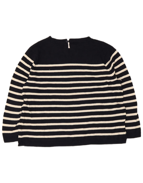 Γυναικείο Oasis Boat Neck Jumper UK 16 Large Navy Blue ριγέ