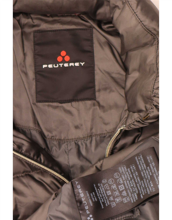 PEUTEREY Γυναικείο παλτό με επένδυση UK 14 Medium Grey Polyamide