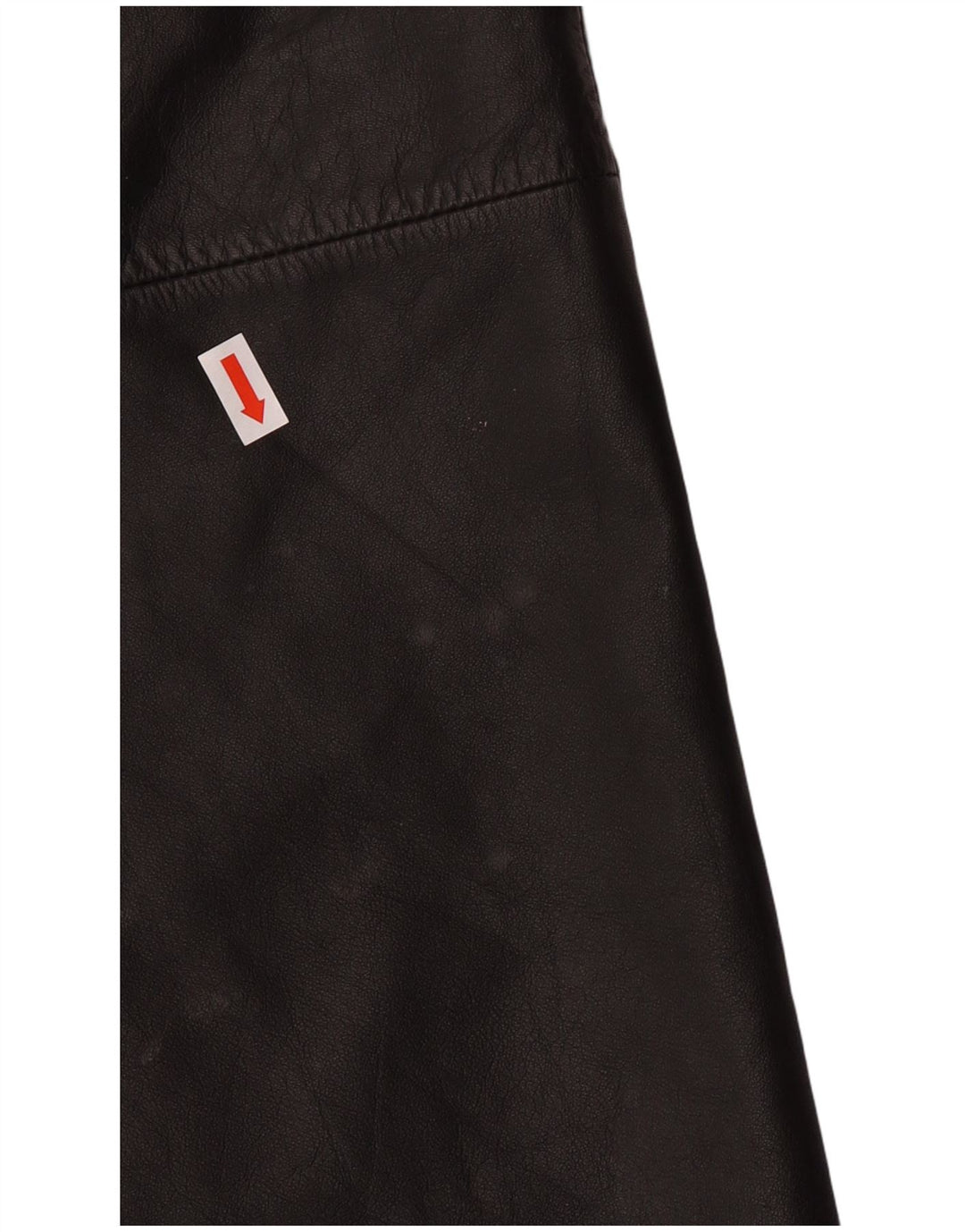 CHALICE Γυναικεία Ψηλόμεση Δερμάτινη Φούστα UK 8 Small W24 Μαύρη Δερμάτινη