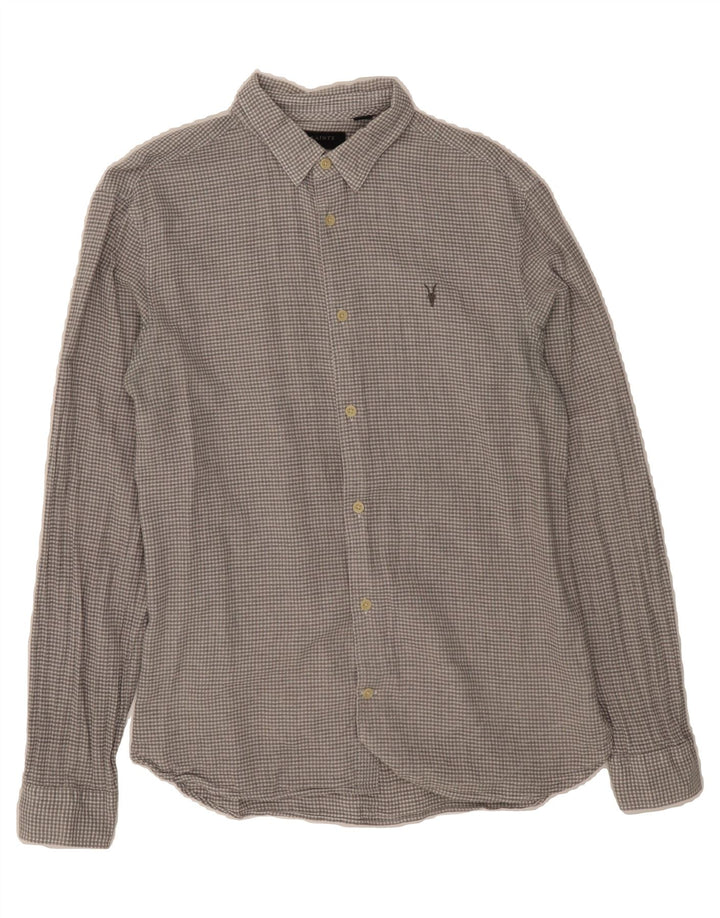 ALL SAINTS Mens Shirt Small Grey Gingham Cotton Vintage All Saints and Second-Hand All Saints from Messina Hembry 