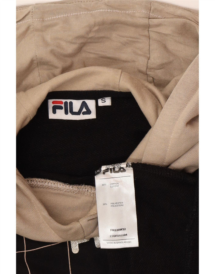 Ανδρικό γραφικό μπλουζάκι με κουκούλα Fila Small Black Check Βαμβακερό