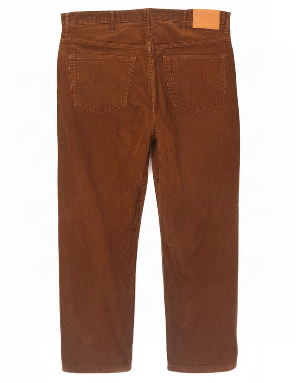 Marks & Spencer Ανδρικό Παντελόνι Μπλε Harbour Crop Κοτλέ W40 L29 Καφέ