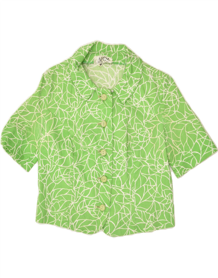 VINTAGE Womens Short Sleeve 5 Button Blazer Jacket IT 46 Large Green | Vintage Vintage | Thrift | Second-Hand Vintage | Used Clothing | Messina Hembry 