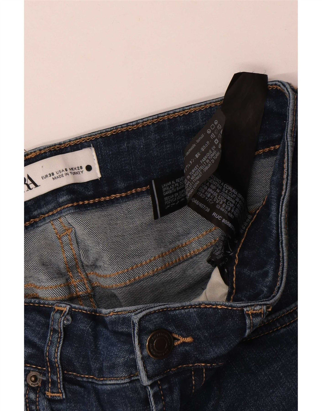Zara Γυναικεία μποτάκια τζιν EU 38 Small W28 L32 Navy Blue Cotton