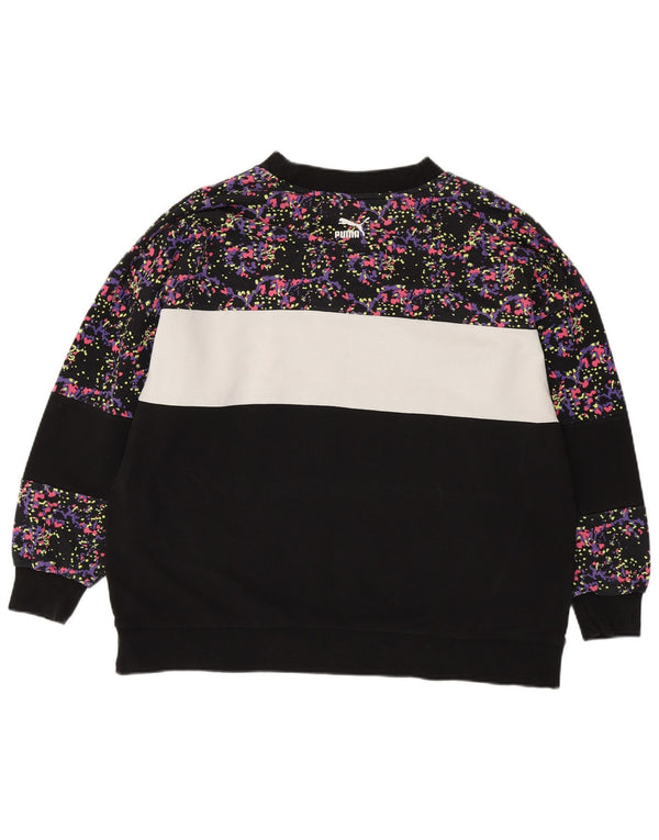 Γυναικείο γραφικό φούτερ Puma Jumper UK 22 3XL μαύρο βαμβακερό χρώμα
