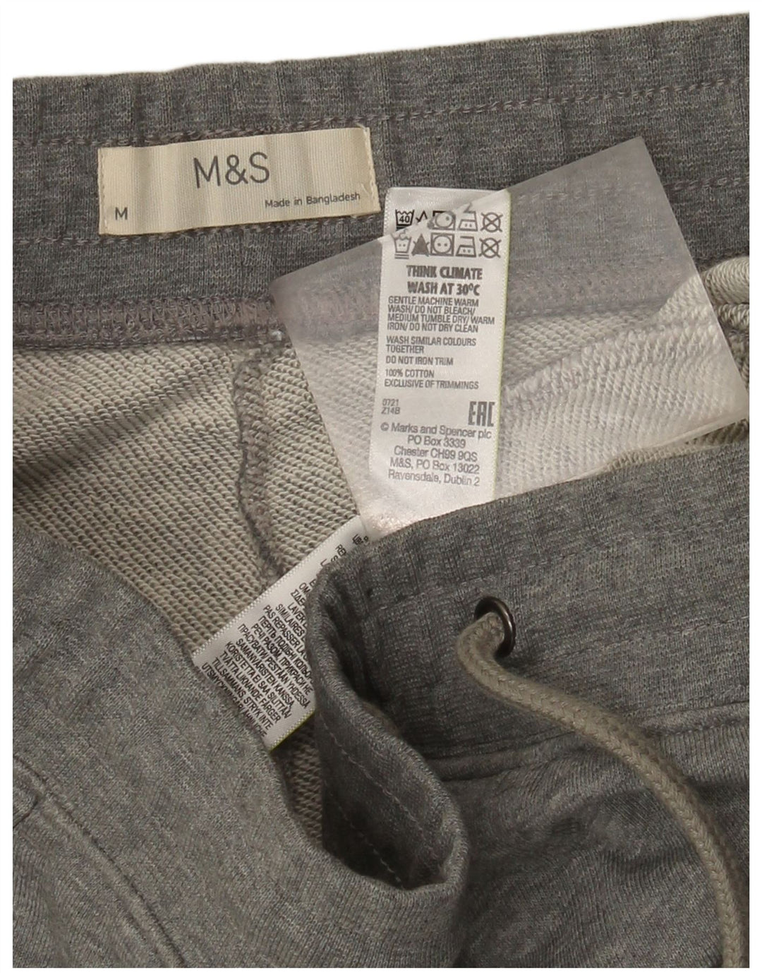 Ανδρική αθλητική φόρμα Marks & Spencer Παντελόνι Joggers Μεσαίο Γκρι βαμβακερό