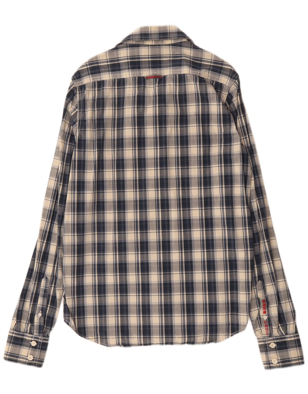 Ανδρικό πουκάμισο Superdry Large Navy Blue Check Cotton