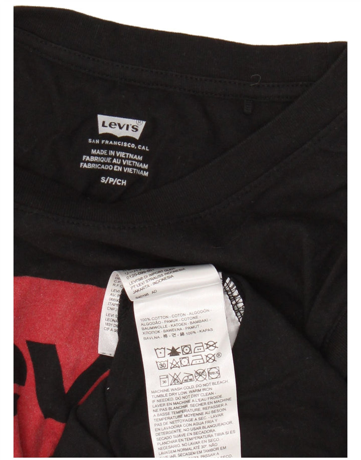 Γυναικείο γραφικό γιλέκο Levi's Top UK 10 Small μαύρο βαμβακερό