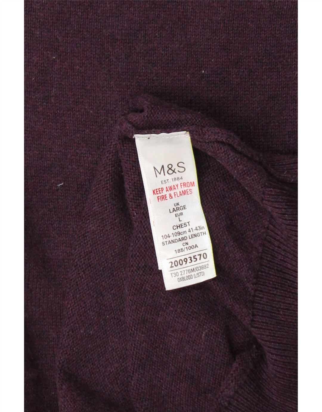 Marks & Spencer Ανδρικό γιλέκο Tank Top μεγάλο μπορντό βαμβακερό