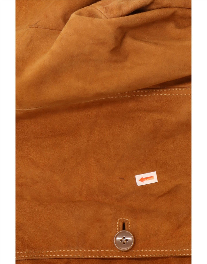 VINTAGE Ανδρικό Suede Bomber Jacket UK 40 Large Beige