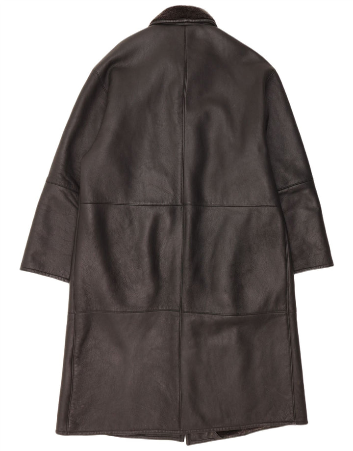 Ανδρικό παλτό Bugatti Shearling EU 56 3XL Μαύρο Δερμάτινο
