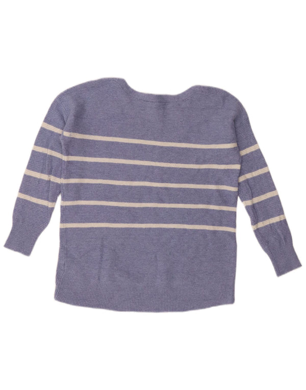 Joules Γυναικείο πουλόβερ με λαιμόκαυστο UK 10 Small Blue ριγέ βισκόζη
