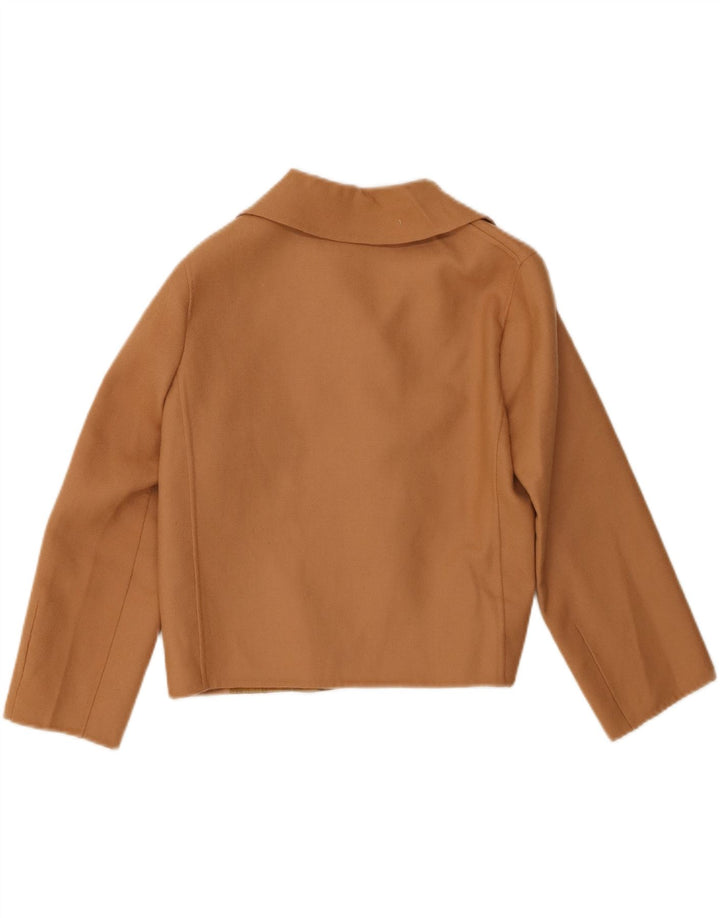 VINTAGE Womens Crop 3 Button Blazer Jacket IT 46 Large Beige Colourblock Vintage Vintage and Second-Hand Vintage from Messina Hembry 