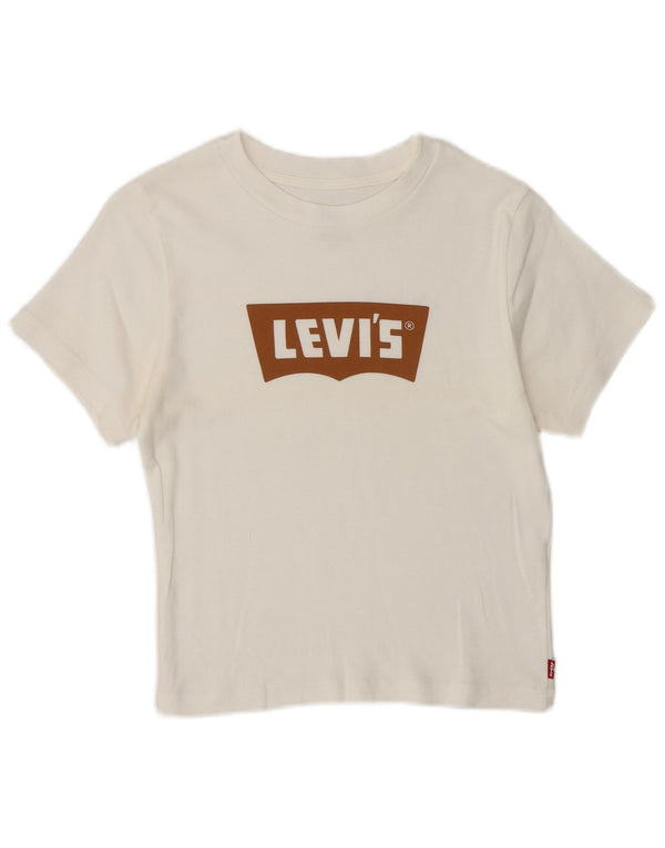 Levi's Crop Graphic T-Shirt Top UK 8 Small White