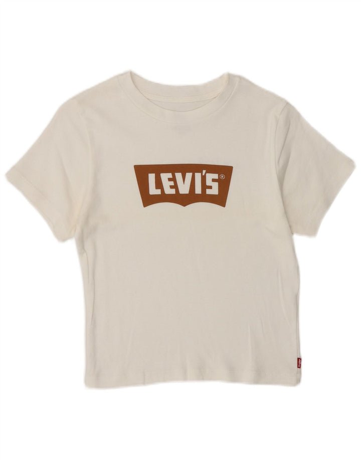 Levi's Crop Graphic T-Shirt Top UK 8 Small White